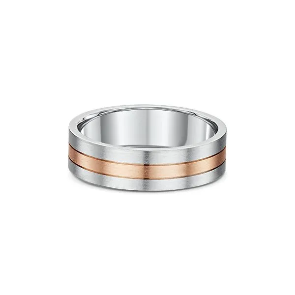 Two Tone 14 Karat Satin Wedding Band Enhancery Jewelers San Diego, CA