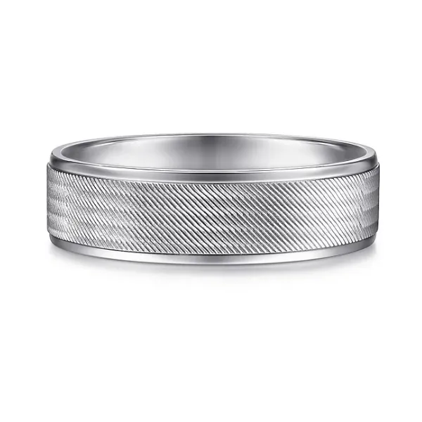 Jacob - 14K White Gold 6mm  Men's Wedding Band in Brushed Finish Enhancery Jewelers San Diego, CA
