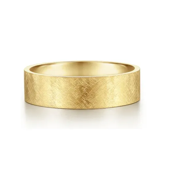 14K Yellow Gold 6mm  Mens Wedding Band in Brushed Finish Enhancery Jewelers San Diego, CA