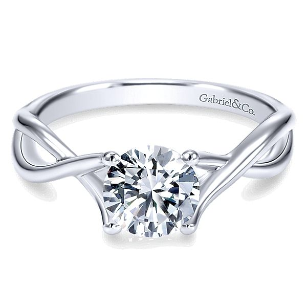 Kylo - 14K White Gold Round Twisted Diamond Engagement Ring Enhancery Jewelers San Diego, CA