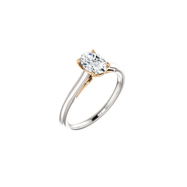 Two Tone 14 Karat Accented-Gallery Solitaire Mounting Enhancery Jewelers San Diego, CA