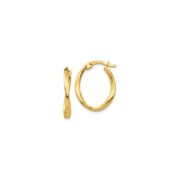 Twisted gold hoop earrings Enhancery Jewelers San Diego, CA