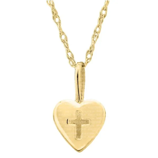 Children's Gold Heart and Cross Pendant Enhancery Jewelers San Diego, CA