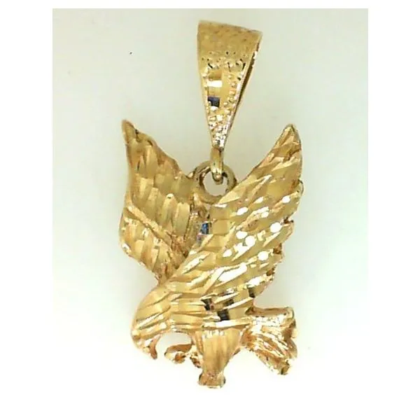 ESTATE Yellow 14 Karat Diamond Cut Eagle Charm Image 2 Enhancery Jewelers San Diego, CA