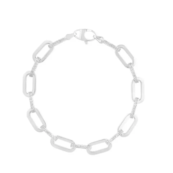 White Gold Paperclip Bracelet Enhancery Jewelers San Diego, CA