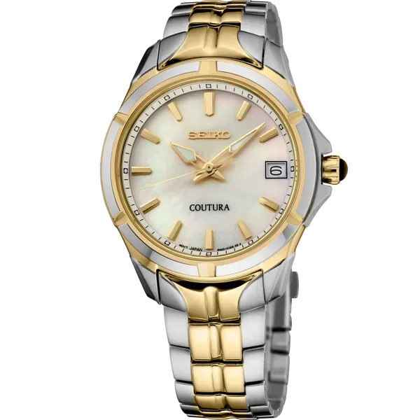 Seiko Coutura Quartz Mother of Pearl Dial SUR586 Enhancery Jewelers San Diego, CA