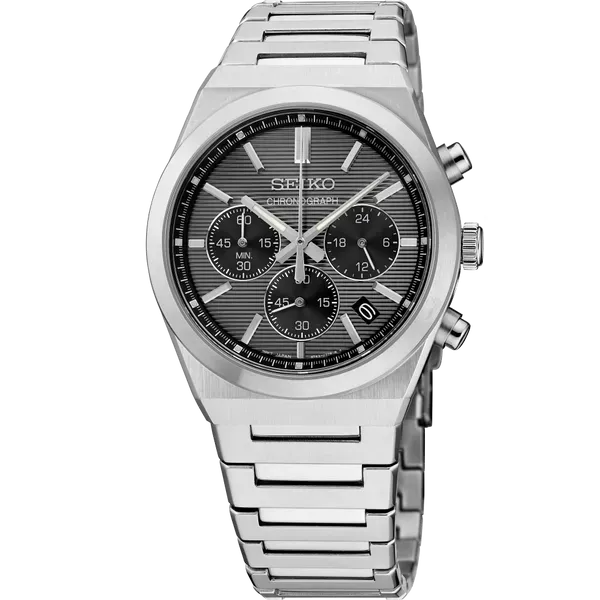 Seiko Essentials Quartz Chronograph Gray Dial SSB455 Enhancery Jewelers San Diego, CA