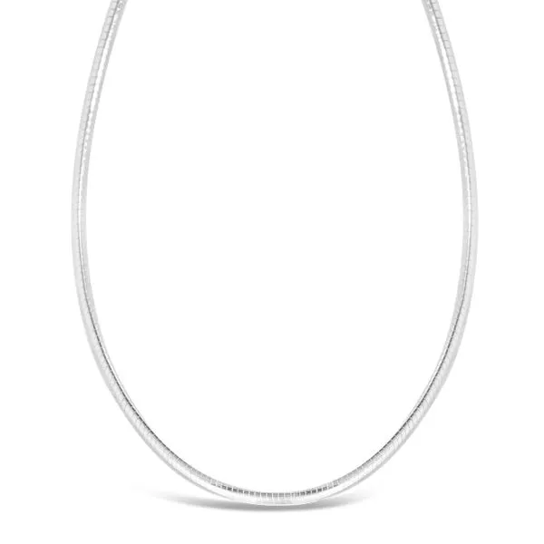 White Sterling Silver Rolled Omega Chain Enhancery Jewelers San Diego, CA