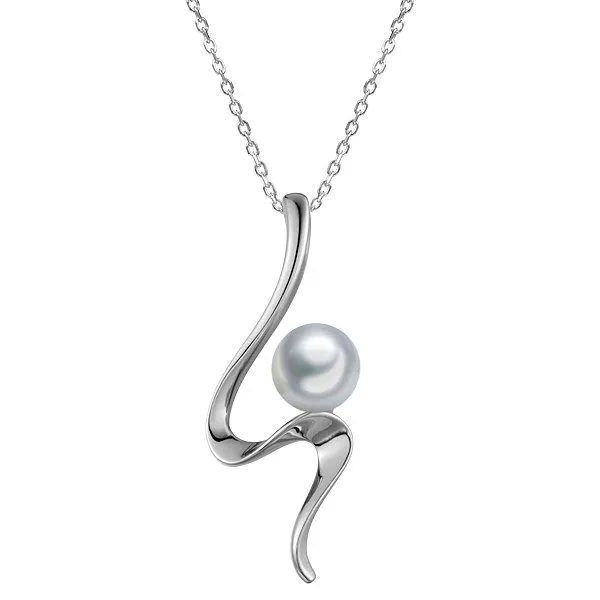 Sterling Silver Alamea Hawaii Freshwater Pearl Ocean Wave Pendant Sterling Silver Alamea Hawaii Freshwater Pearl Ocean Wave Pendant