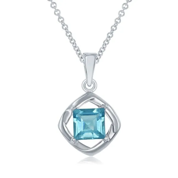 Sterling Silver Blue Topaz Pendant Enhancery Jewelers San Diego, CA