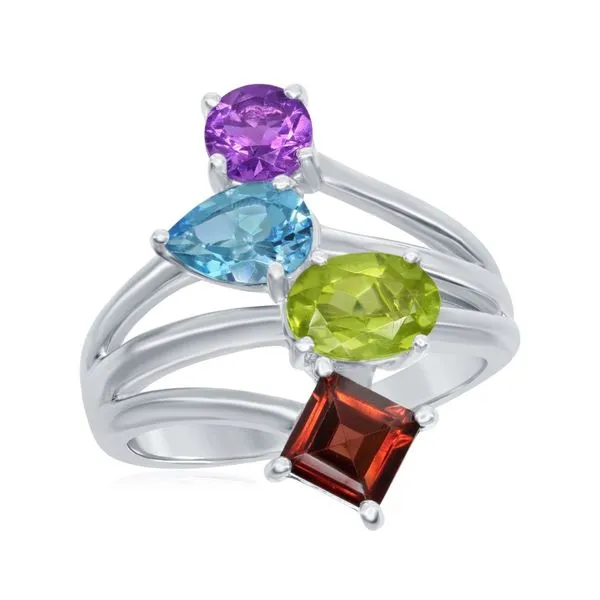 Silver Ring with Stones Enhancery Jewelers San Diego, CA