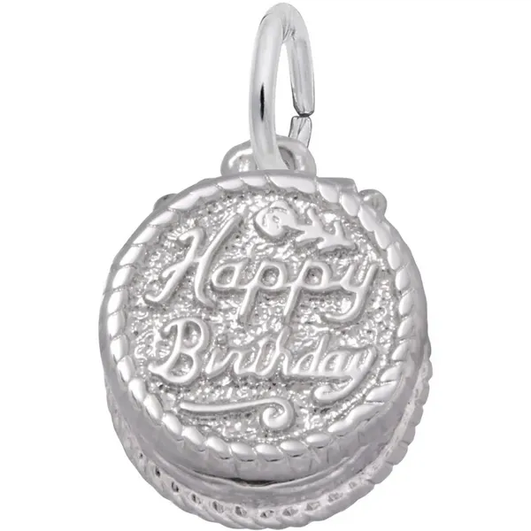 White Sterling Silver Birthday Cake Charm Enhancery Jewelers San Diego, CA