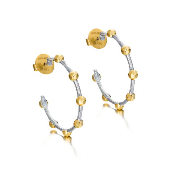 Jorge Revilla Two Tone Celestial Hoop Earrings Enhancery Jewelers San Diego, CA