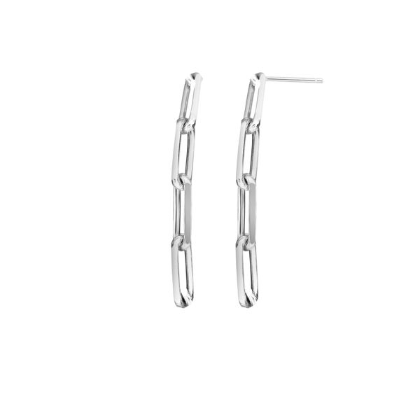 Silver Four Link Paperclip Dangle Earring Enhancery Jewelers San Diego, CA