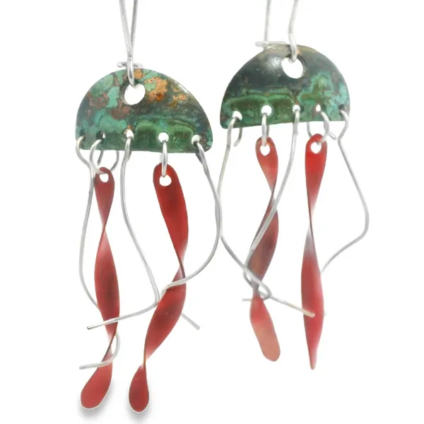 Sterling Silver Handcrafted Jellyfish Earrings Enhancery Jewelers San Diego, CA