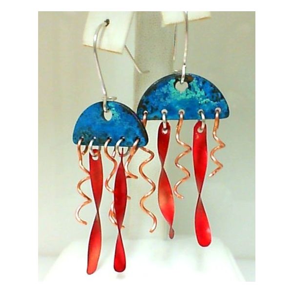 Sterling Silver Handcrafted Jellyfish Earrings Image 2 Enhancery Jewelers San Diego, CA