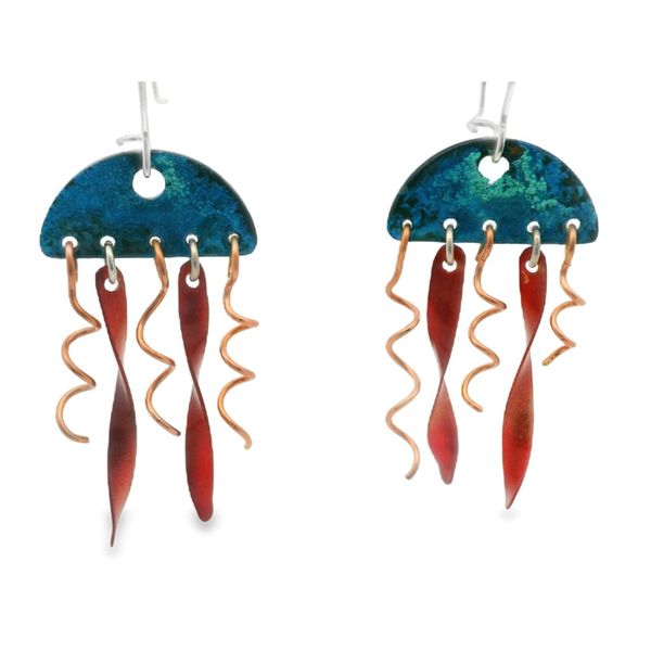 Sterling Silver Handcrafted Jellyfish Earrings Enhancery Jewelers San Diego, CA
