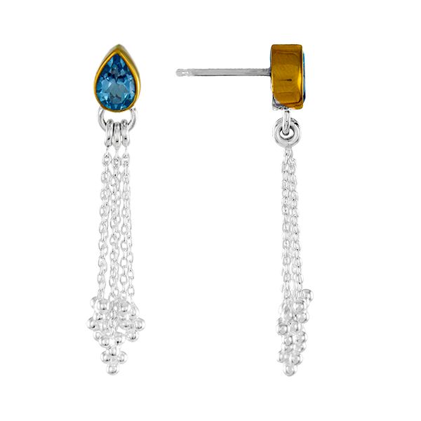 Michou Blue Topaz Dangle Earrings Enhancery Jewelers San Diego, CA