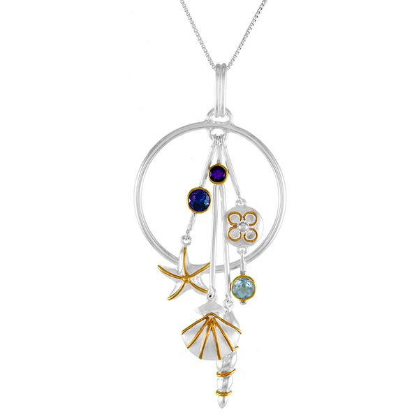 Michou Shell Pendant with Colored Stones Enhancery Jewelers San Diego, CA