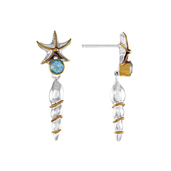Michou Spiral Shell Dangle Earrings Enhancery Jewelers San Diego, CA