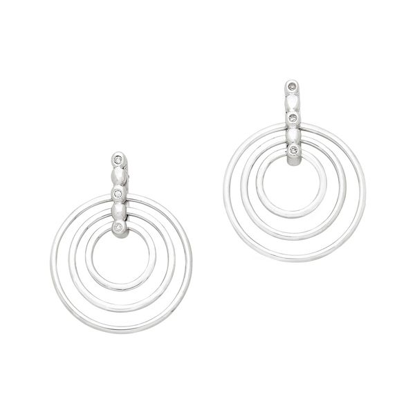 Silver Triple Concentric Circles Earrings Enhancery Jewelers San Diego, CA