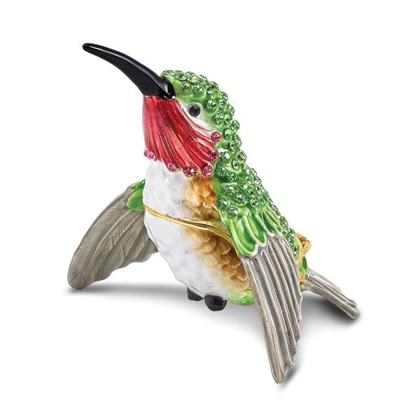 Bejeweled Crystals Enameled HAMILTON Hummingbird Trinket Box Enhancery Jewelers San Diego, CA