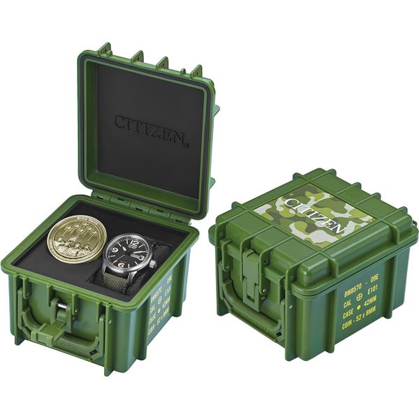 Citizen Men's Military Watch Commemorative Box Set BM8570-09E Image 2 Enhancery Jewelers San Diego, CA