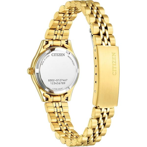 Citizen Ladies' Dress Quartz Stainless Steel Bracelet with Crystals and Day Date EQ0532-55E Watch Image 2 Enhancery Jewelers San Diego, CA