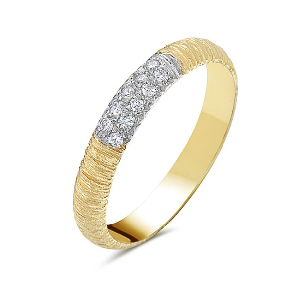 14KY Textured Diamond Fashion Ring Erica DelGardo Jewelry Designs Houston, TX