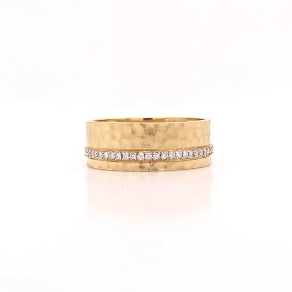 14KY Hammered Diamond Fashion Ring Erica DelGardo Jewelry Designs Houston, TX