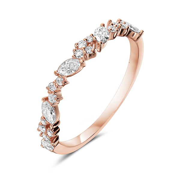 14KR Marquise & Round Diamond Ring Erica DelGardo Jewelry Designs Houston, TX