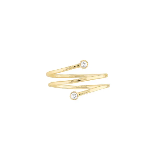 14KY Diamond Wraparound Bypass Ring Erica DelGardo Jewelry Designs Houston, TX