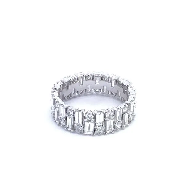 14KW Round & Baguette Diamond Eternity Band Image 4 Erica DelGardo Jewelry Designs Houston, TX