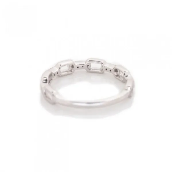 14KW Diamond Paperclip Ring Image 3 Erica DelGardo Jewelry Designs Houston, TX