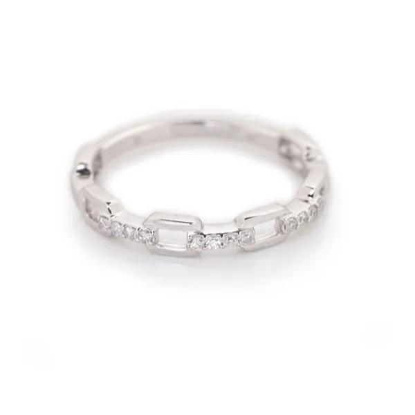 14KW Diamond Paperclip Ring Erica DelGardo Jewelry Designs Houston, TX