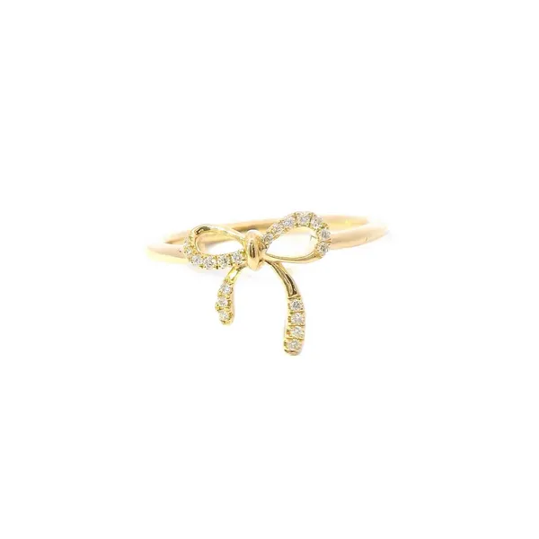 14KY Gold Diamond Accented Bow Shape Ring Erica DelGardo Jewelry Designs Houston, TX