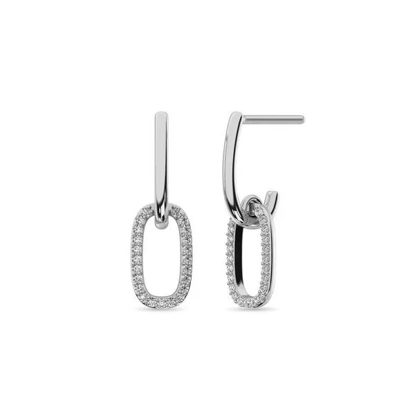 14KW Diamond Paperclip Earrings Erica DelGardo Jewelry Designs Houston, TX