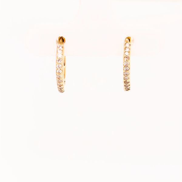 14KY Diamond Huggie Earrings Erica DelGardo Jewelry Designs Houston, TX