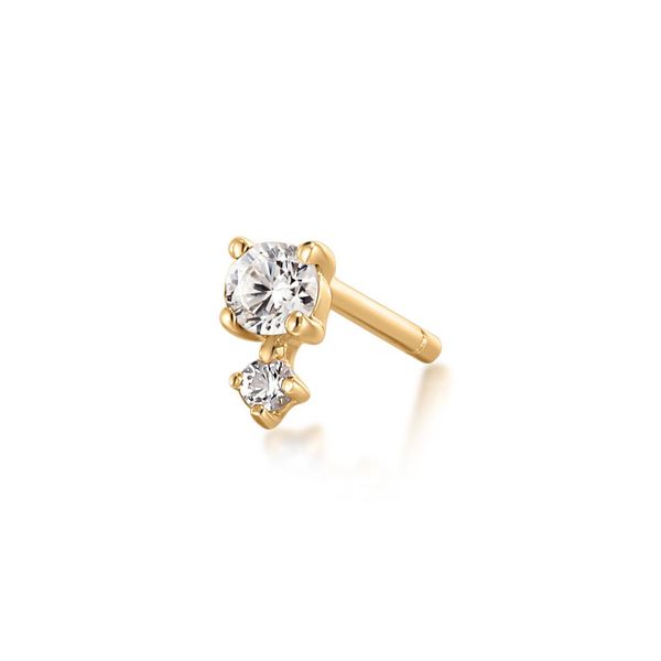 April | Diamond & White Sapphire Single Earring Erica DelGardo Jewelry Designs Houston, TX