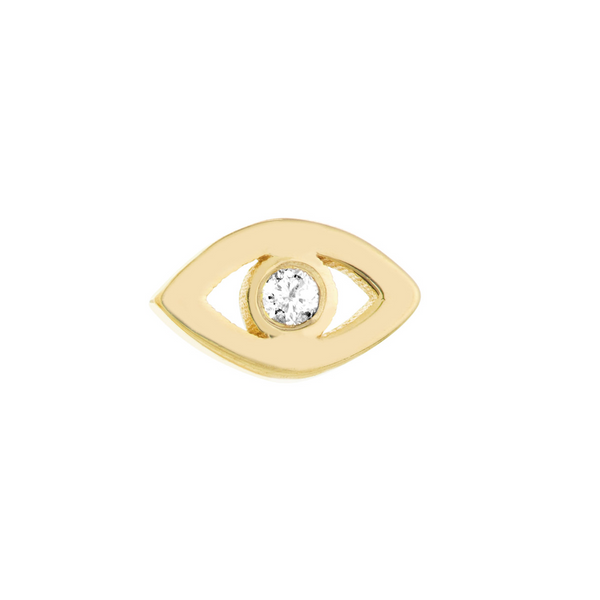 14KY Diamond Evil Eye Single Stud Earring Erica DelGardo Jewelry Designs Houston, TX