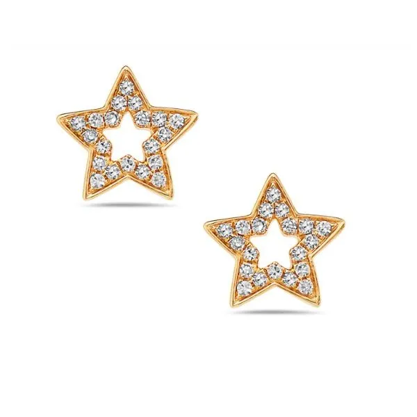 14KY Diamond Star Studs Erica DelGardo Jewelry Designs Houston, TX