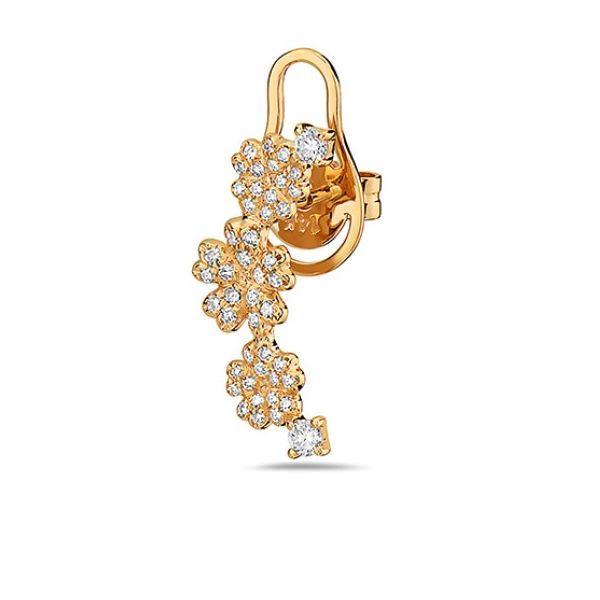 14KY Diamond Flower Single Earring Erica DelGardo Jewelry Designs Houston, TX