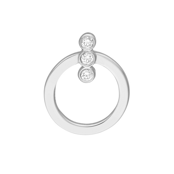 14KW Flat Circle 3 Diamond Earrings Image 2 Erica DelGardo Jewelry Designs Houston, TX