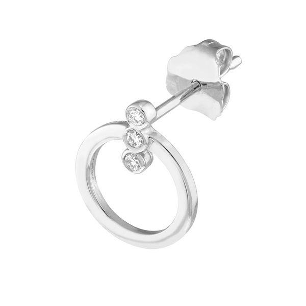 14KW Flat Circle 3 Diamond Earrings Image 3 Erica DelGardo Jewelry Designs Houston, TX