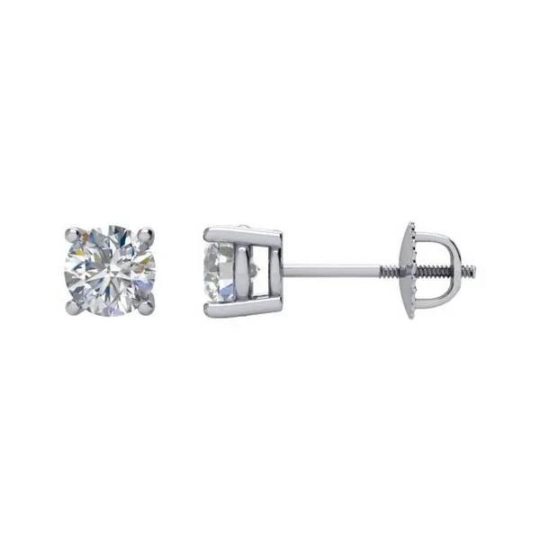 0.58ctw 14KW Screwback Diamond Studs Erica DelGardo Jewelry Designs Houston, TX