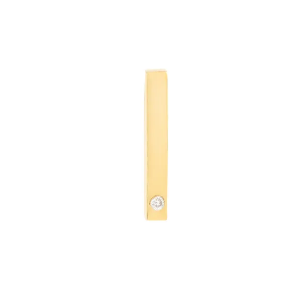 14KY Mini Staple Bar Single Earring with Diamond Erica DelGardo Jewelry Designs Houston, TX