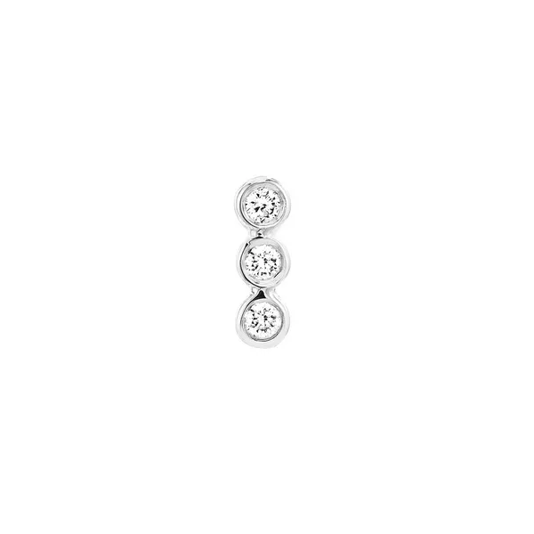 14KW Diamond Bezel Set Trio Single Stud Earring Erica DelGardo Jewelry Designs Houston, TX