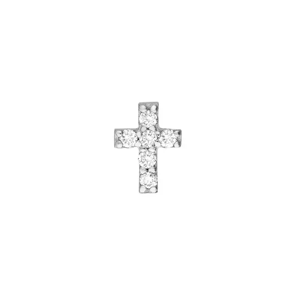14KW 1/10tcw Diamond Cross Stud Earrings Image 2 Erica DelGardo Jewelry Designs Houston, TX
