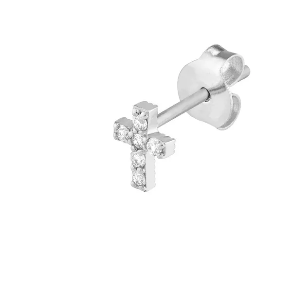14KW 1/10tcw Diamond Cross Stud Earrings Image 3 Erica DelGardo Jewelry Designs Houston, TX