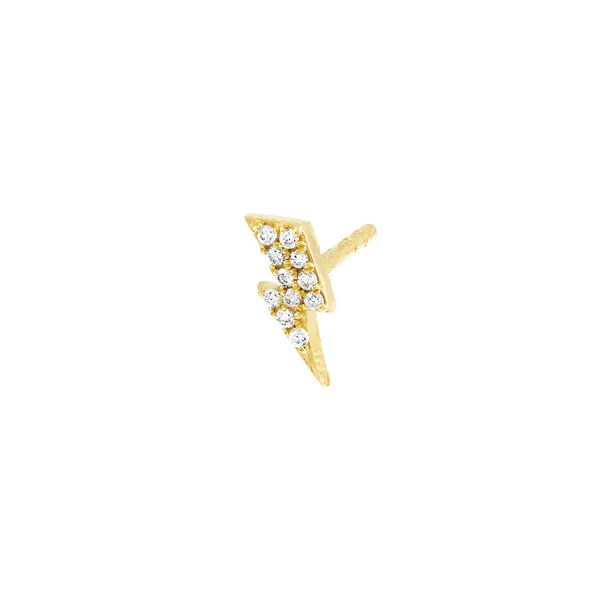 14KY Diamond Thunder Bolt Single Earring Image 3 Erica DelGardo Jewelry Designs Houston, TX